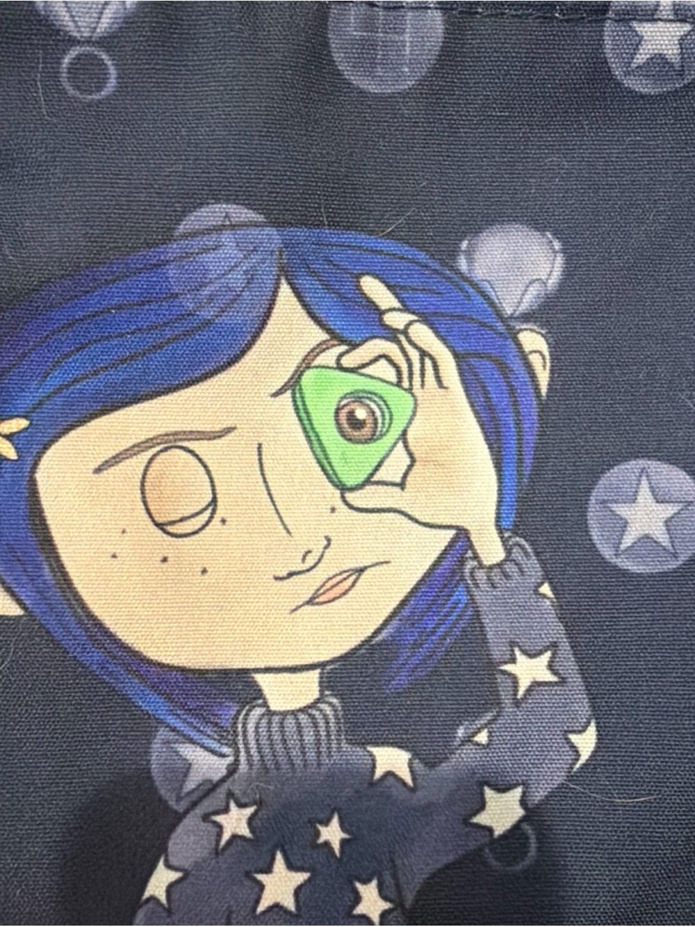 Loungefly Navy Coraline Crossbody with Blue Hair Artwork - Picture 3 of 9